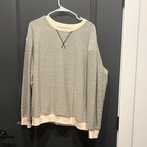 Striped Cream and Black Men's Sweater